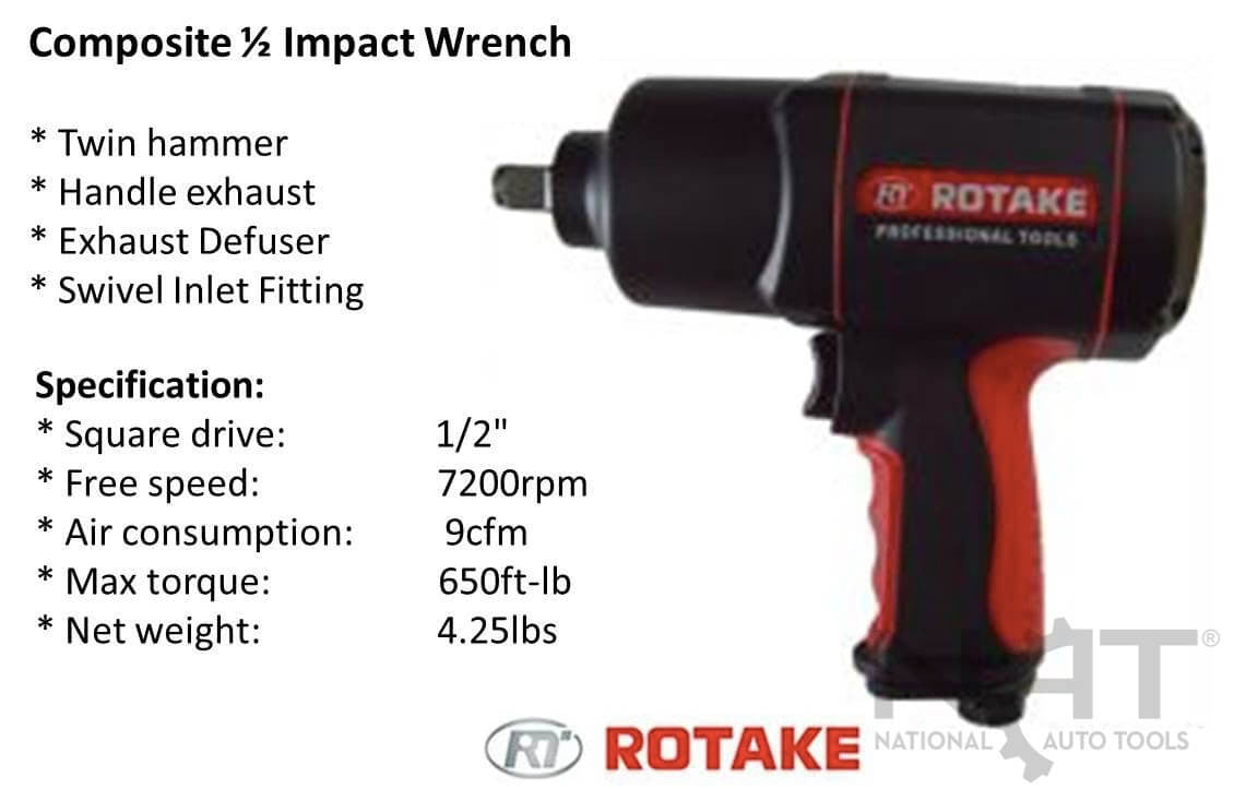 Rotake Composite Impact Wrench 1/2" Drive