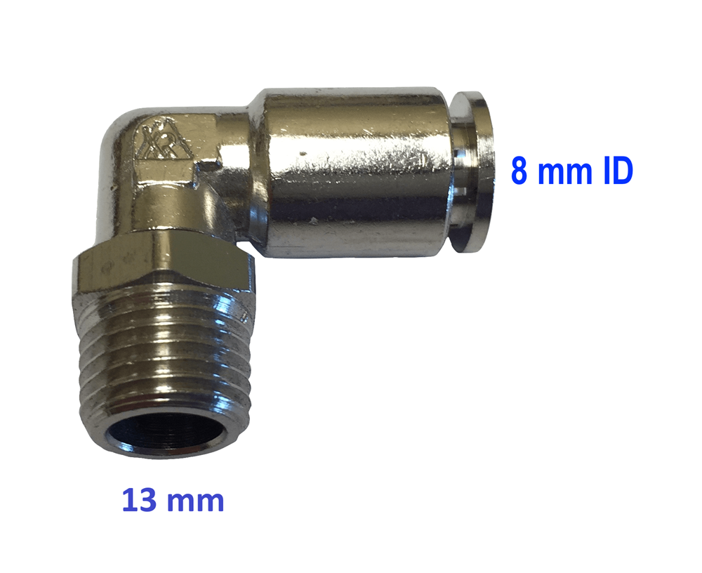 8 mm 90 degree large thread fitting