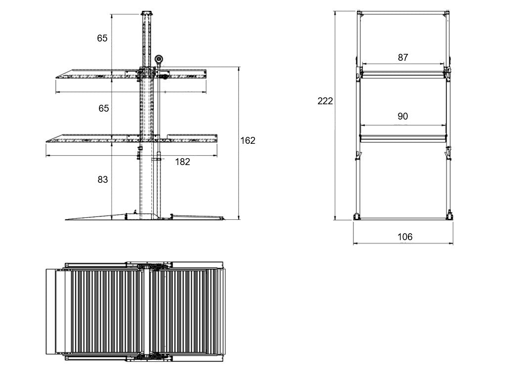NT-4.5x2 9,000 lb Double Stacker Storage Two Post Automotive Lift